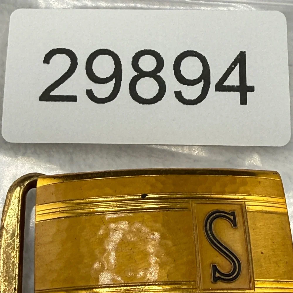 Vintage Hickok Belt Buckle Gold Tone Initial S Monogram